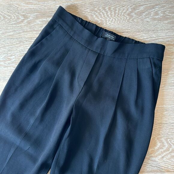Babaton Cohen Pleated Dress Pant Pull-On Ankle 24" Black Sz0 - Picture 2 of 11